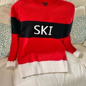 Talbots SKI Patrol Thermolite sweater red black Small